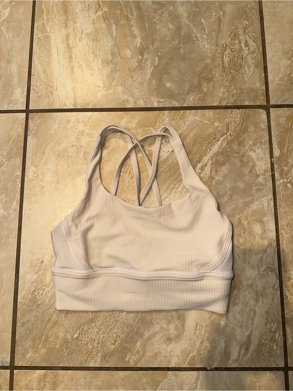 Chantilly Lululemon Energy Bra Longline Ribbed Size 6